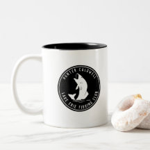 Emblema de pesca personalizado negro y w