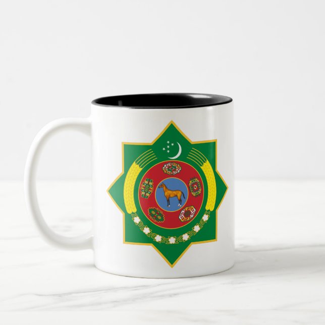 Taza Bicolor emblema de turkmenistán (Izquierda)