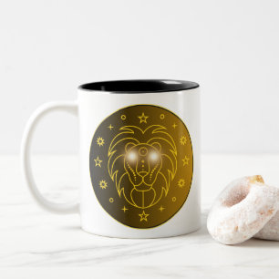 Taza Bicolor Emblema zodiacal de Leo Símbolo celestial minima