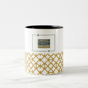 Taza Bicolor Embraque de patrón geométrico de oro,Ebrace,Empowe