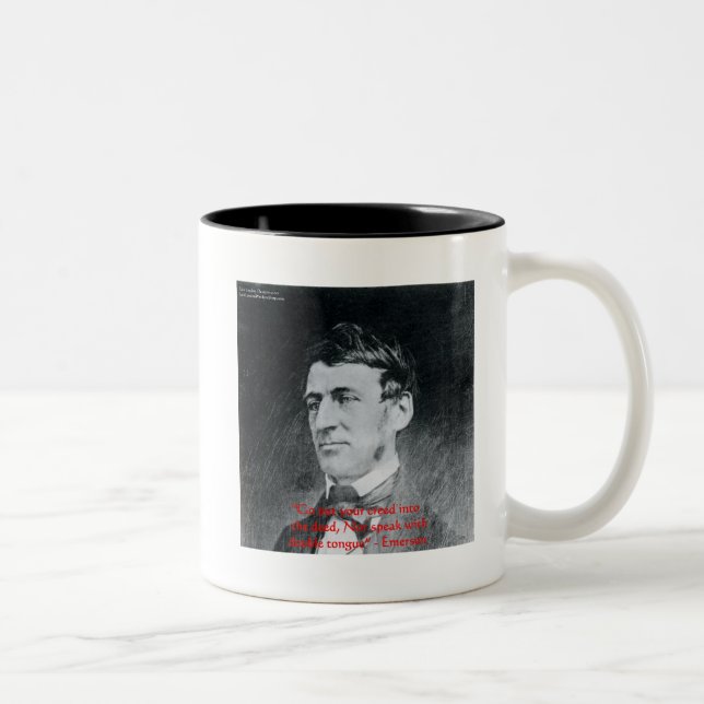 Taza Bicolor Emerson "Creed The Deed" Wisdom Cita Regalos (Derecha)