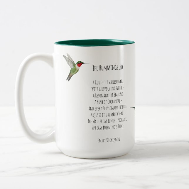 Taza Bicolor Emily Dickinson Hummingbird (Izquierda)