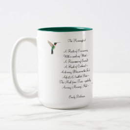 Taza Bicolor Emily Dickinson Hummingbird Mug de café de dos ton
