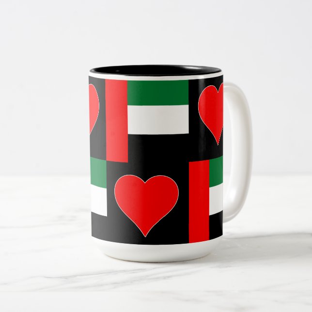 Taza Bicolor Emiratos Árabes Unidos Bandera de Emiratos Árabes  (Anverso derecho)