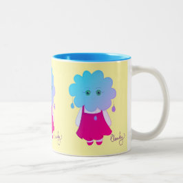 Taza Bicolor Emocional Azul Estilizado Chuva Personagem Cloudy