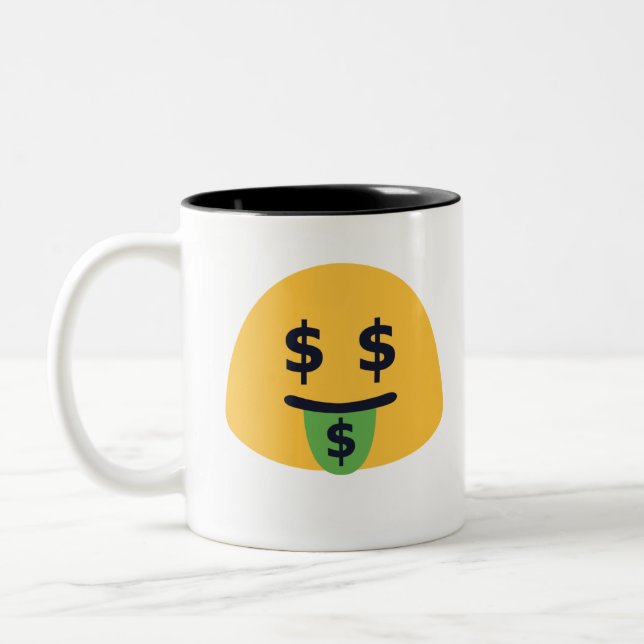 Taza Bicolor Emoji Boca de Dinero (Izquierda)