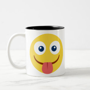 Taza Bicolor Emoji de lengua agarrotada