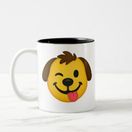 Taza Bicolor Emoji Perro Divertido – Estilo Kawaii para Amantes