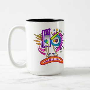 TAZA BICOLOR EMOJI TRIBAL FROWNIE MEEMOGIE