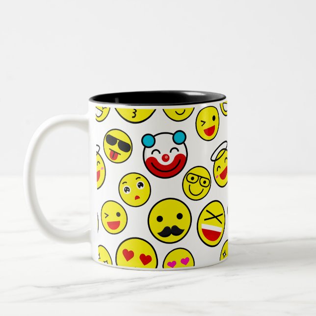 Taza Bicolor emojis de payasos divertidos (Izquierda)