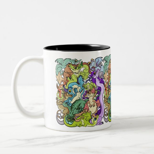 Taza Bicolor Empaquetado En Dragones Fiestas (Izquierda)