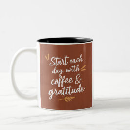 Taza Bicolor "Empieza cada día con café y gratitud"