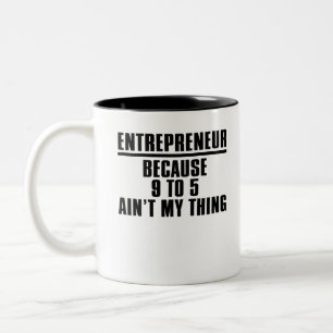 Taza Bicolor Emprendedor porque 9 a 5 Ain no es mi cosa