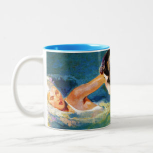 Taza Bicolor En la piscina