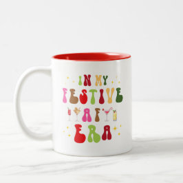 Taza Bicolor En mi época festiva de la AF Navidades sin problem