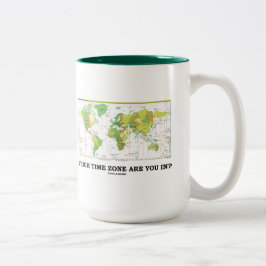 Taza Bicolor ¿En Qué Zona Horaria Estás? (Mapa mundial de zonas
