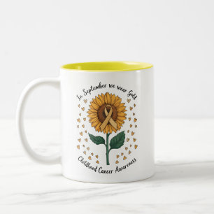 Taza Bicolor En Septiembre Usamos Oro Conciencia Del Cáncer Inf