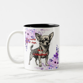 Taza Bicolor En un mundo lleno de perros hay un Chihuahua