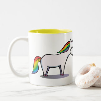 Taza Bicolor Enamorado unicornio y rinoceronte