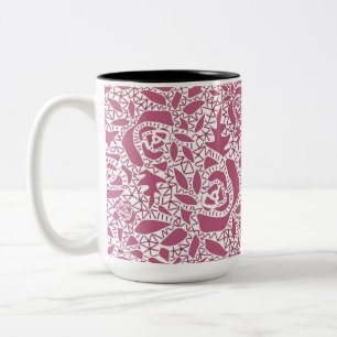Taza Bicolor Encaje abstracto sin fisuras romántico retro vinta