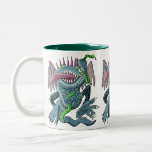Taza Bicolor Encantador de dragón rana serpiente