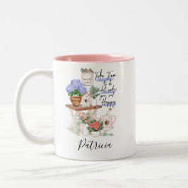 Taza Bicolor Encantador Gardener Floral First Name