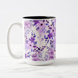 Taza Bicolor Encantador Morado Botánico