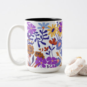 Taza Bicolor Encantador y fresco Floral moderna