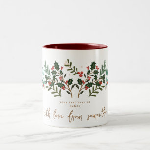 Taza Bicolor Encantadora Elegancia Clásica Navidad