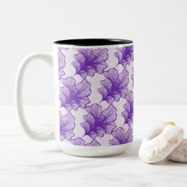 Taza Bicolor Encantadores Petales Púrpura