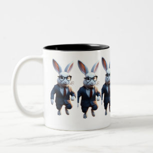 Taza Bicolor "Encanto caprichoso: Mug impresa de conejito para 