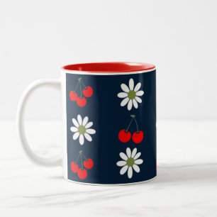 Taza Bicolor Encanto de margarita cereza