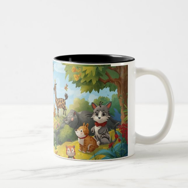 Taza Bicolor enchanted forest with animals (Derecha)