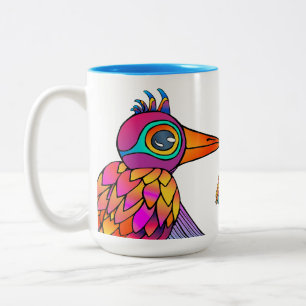 Taza Bicolor Encuentro de la Junta de Borrador Seco de Pájaros