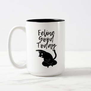 Taza Bicolor Energía Juguetona 'Felicidad Felina Hoy' Amante de