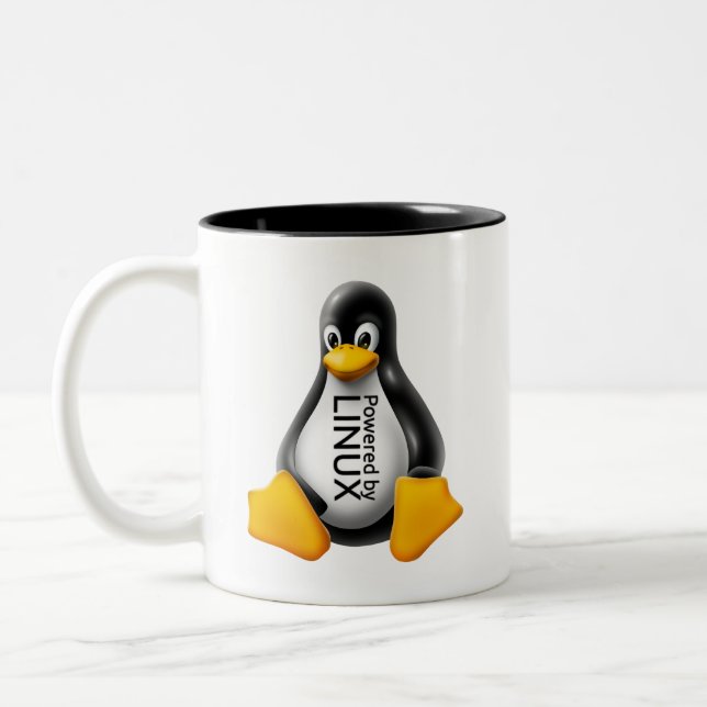 Taza Bicolor Energizado por Linux (Izquierda)