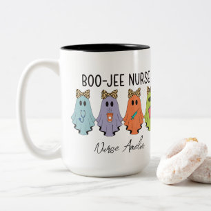 Taza Bicolor Enfermera Boo-Jee Halloween Fantasma Nombre Person