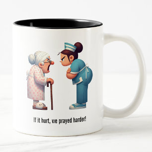 Taza Bicolor Enfermera De Cara Con Abuela Feisty