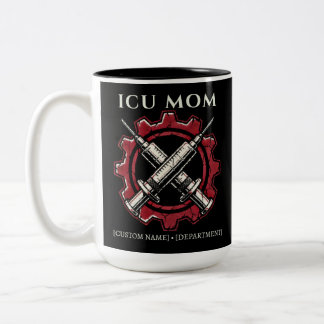Taza Bicolor Enfermera de Cuidados Críticos Personalizados Mamá