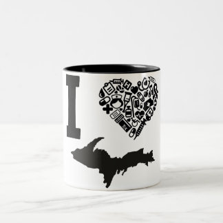 Taza Bicolor Enfermera de Yooper, I <3 Michigan