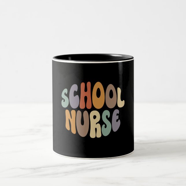 Taza Bicolor Enfermera escolar Orgullosa profesión (Centro)