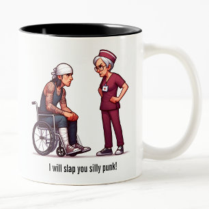 Taza Bicolor Enfermera escolar: paciente miembro de una dura pa