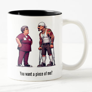 Taza Bicolor Enfermera escolar: paciente miembro de una dura pa
