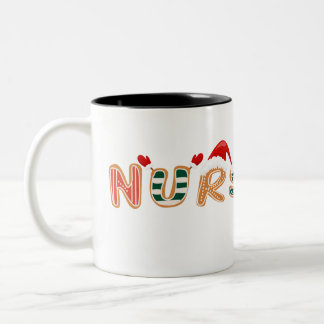 Taza Bicolor Enfermera navidad navidad Enfermería con pan de je