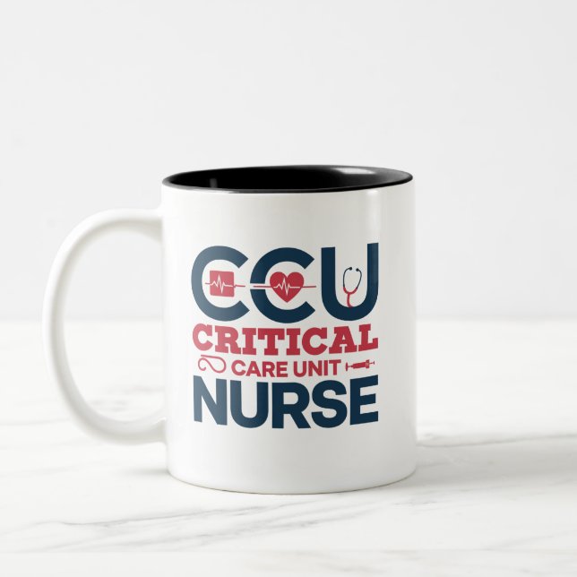 Taza Bicolor Enfermera personalizada de la CCU (Izquierda)