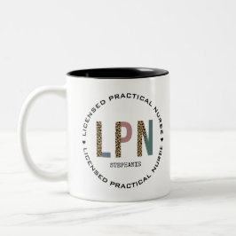 Taza Bicolor Enfermera práctica con licencia de LPN personaliza