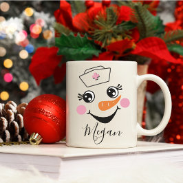 Taza Bicolor Enfermera Snowman Mug