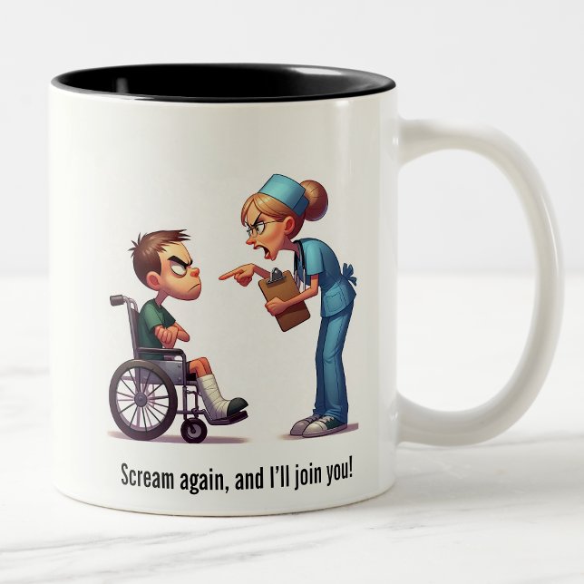 Taza Bicolor Enfermera vs. paro (Subido por el creador)