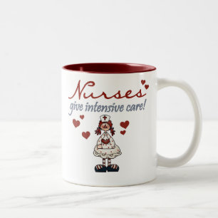 Taza Bicolor Enfermeras entregan camisetas y regalos de cuidado