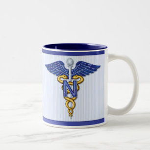 Taza Bicolor Enfermería Caduceus